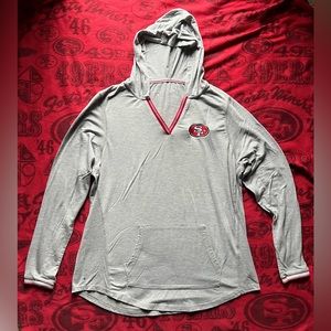 ANTIGUA 49ers Gray Hooded Tee Women’s XL
